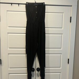 Love Black Buttoned Jumpsuit